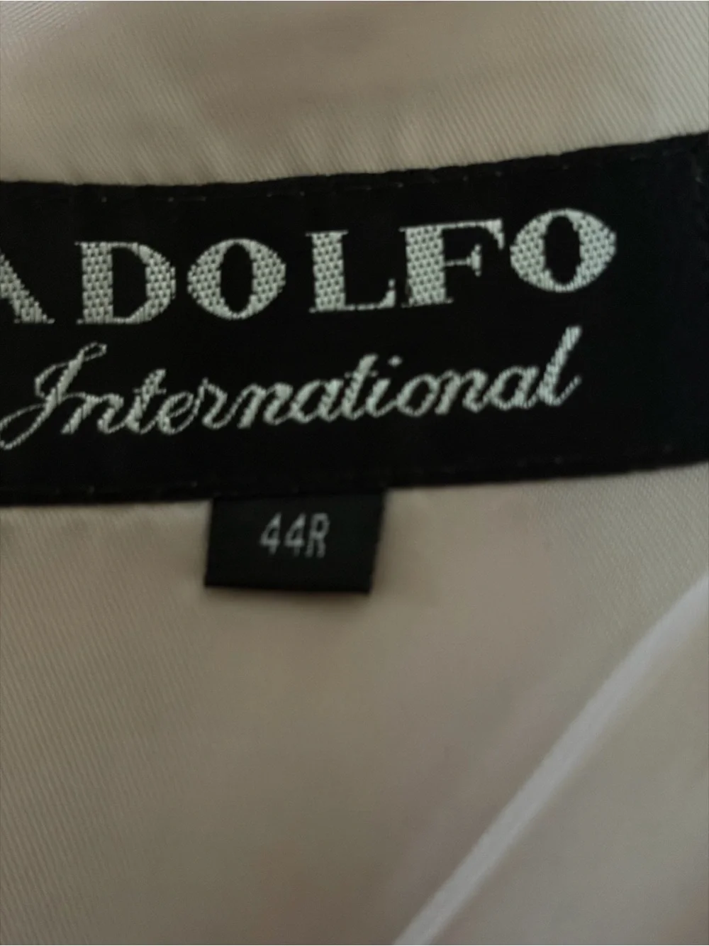 Adolfo International Tan kaki Single Breast Sport Coat blazer 100% cotton Sz 48R
